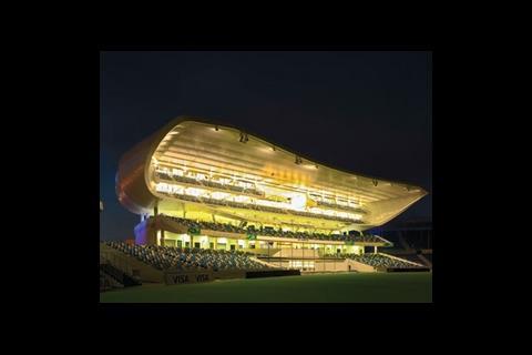 The natural ventilation of the main stand at the Kensington Oval, Barbados, actively promotes the flow of air in all areas